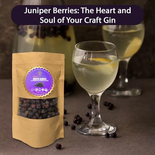Cure wid Pure Dried Juniper Berries 4oz | Wild Harvested, Non-GMO Additives & Preservative-Free Organic Juniper Berries Whole in Eco-Friendly Resealable Bag |Elevate Meats, Soups, Teas & More