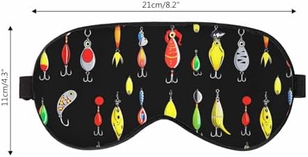 Fishing Sleep Eye Mask Bait Vintage Fish Lure Hook Men Women Sleep Mask with Adjustable Strap Eye Cover Eye Shade for Travel, Nap,Meditation