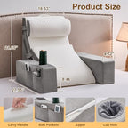Reading Pillow for Sitting in Bed Adult, Back Pillow for Bed Sitting up with Arms, Pockets and Cup holder, Sit Up Backrest Pillows for Beds Chair Support, Rest Pillow for Gaming (Light gray, 5PCS)
