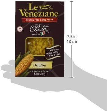 Le Veneziane Italian Gluten Free Corn Pasta Ditalini 250