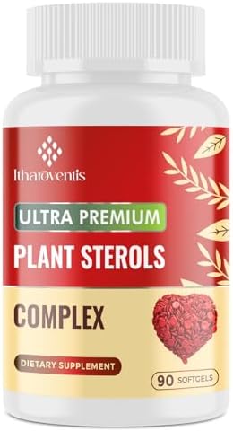 Cholesterol Supplements with Plant Sterols, Niacin, Red Yeast Rice, Bergamot, Omega-3 & Garlic - Advenced Absorption Formula - 180 Softgels