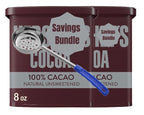 HERSHEE, Natural Unsweetened Cocoa Powder, Pack of 2 (8 oz Each) with Bonus 8 oz Measuring Spoon – Premium Baking & Drinking Chocolate, Rich Flavor, Total 16 Oz Cocoa Powder, Savings Bundle