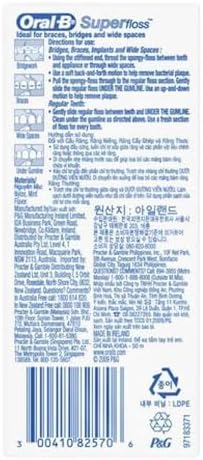 Oral-B Super Floss Dental Floss Pre-Cut Strands 50 ea (Pack of 18)