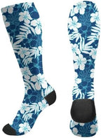 Floral Pattern Socks For Women & Men Support Circulation For Nurse, Travel, Flight