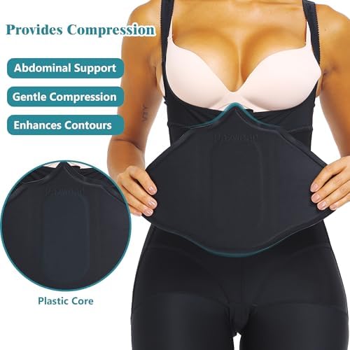 Ab Board Post Surgery Liposuction 360 Lipo Foam Abdominal Compression Board for Tummy Tuck BBL Recovery – Stomach Board for Faja Flattening and Lipo Foam Pads for Lipo Recovery Support Black