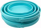 SAMMART 10L (2.6 Gallon) Collapsible Plastic Bucket - Foldable Round Tub - Portable Fishing Water Pail - Space Saving Outdoor Waterpot, Size 33cm Dia (Jade (Set of 2))