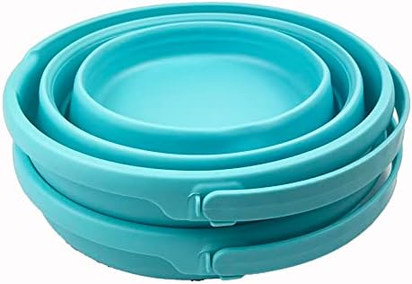 SAMMART 10L (2.6 Gallon) Collapsible Plastic Bucket - Foldable Round Tub - Portable Fishing Water Pail - Space Saving Outdoor Waterpot, Size 33cm Dia (Jade (Set of 2))