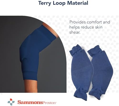 Sammons Preston Premium XXX-Large Heel/Elbow Protector, Soft Foam Pad, Dual-Purpose Cushion for Heels or Elbows, Lightweight & Non-Latex Sleeve, Skin-Friendly Terry Fabric, Sold in Pairs