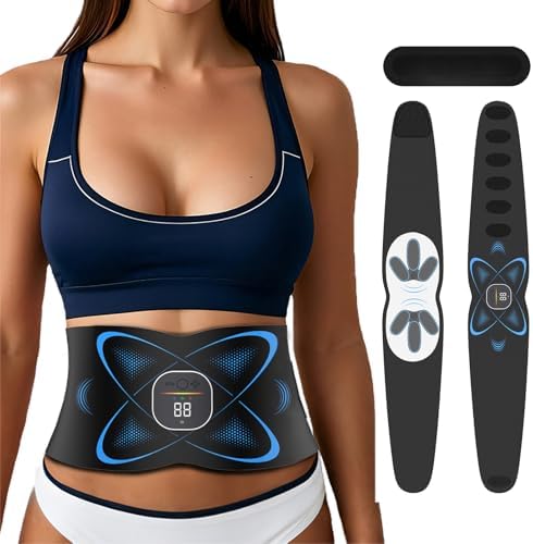 Ab Stimulator Muscle Toner, Abs Stimulator Abdominal Massage Belt with Heating for Lose Belly Fat & Cellulite Melting & Stomach Smooth & Firming, Lower Back Massager for Pain Relief Women Men Gifts
