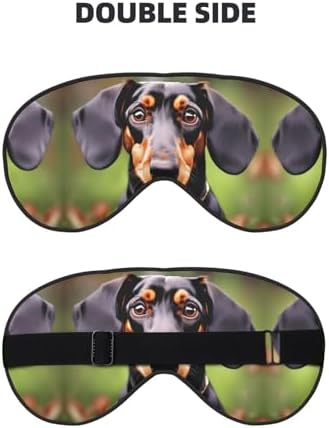 Dachshund Weiner Pet Dogs Print Block Out Light Sleeping Eye Mask,Night Blindfold, Breathable Soft Eye Shade Cover Gifts