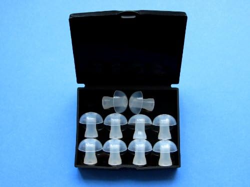 10 Large (L) Soft Replacement Mushroom Domes Eartips Compatible with Hearing Aids and Headphones