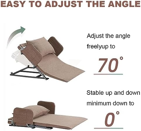 Electric Bed Backrest, Portable Medical Pillow Lifter, Neck and Lumbar Support, Acid Reflux, Post-Op and Snoring Relief, Soft Support, Firm Frame,Grey