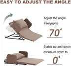Electric Bed Backrest, Portable Medical Pillow Lifter, Neck and Lumbar Support, Acid Reflux, Post-Op and Snoring Relief, Soft Support, Firm Frame,Grey