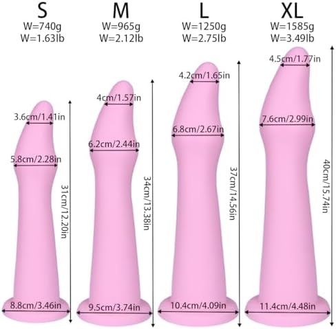 Pink Silicone XXL Huge Dildo Analdildo with Thick Anal Beads Butt Plug Vaginal Prostate Massage Dildos for G Spot and Anal Play with Strong Suction Cup Sex Toys for Women Men Sexual (L)