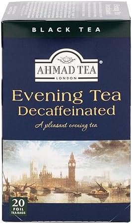 Ahmad Tea Black Tea, Decaffeinated Evening Teabags, 20 ct (Pack of 1) - Decaffeinated & Sugar-Free
