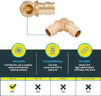 SharkBite 1/2 Inch 90 Degree Expansion Elbow for PEX-A Pipe, Brass Plumbing Fittings for PEX-A Tubing, UAB248LFA