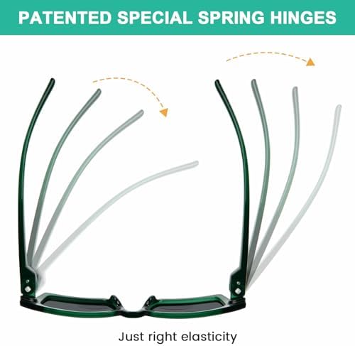 Eyekepper 6-Pack Bifocal Reading Sunglasses for Men and Women – Metalless, Screwless Spring Hinges, Sunshine Readers +4.00