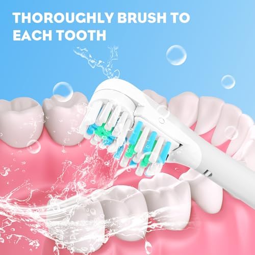 4X Sensitive Toothbrush Dual Clean Replacements Attachments Brush Heads Refill Accessories Compatible with Oral-B Cross Action Power 3733 4732 Rotating Power Toothbrush Heads & Crisscross Bristles