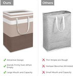 HomeHacks 2-Pack Large Laundry Basket, Waterproof, Freestanding Laundry Hamper, Collapsible Tall Clothes Hamper with Extended Handles for Clothes Toys in the Dorm and Family (Brown, 75L)