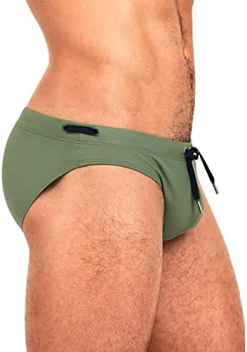 MIZOK Men's Swimwear Bikini Swimming Briefs Drawstring Swimsuits Board Surf Shorts Trunks