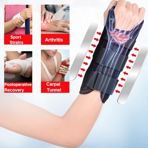 Kids Wrist Brace Fits wrist circumference 4-6.2 inches Pediatric Wrist Splint & Wrist Support for Kids, Adjustable Youth Wrist Brace for Sprains, Strains, Arthritis & Carpal Tunnel Pain Relief - Left & Right Hand (1, Black, Pediatric)