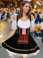 TOONRAIN Oktoberfest Costumes Women Authentic German Dirndl Dress Bavarian Style Beer Outfit