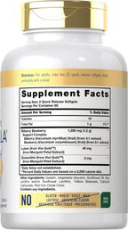 Carlyle Eye Health Supplement | 120 Softgels | with Lutein 40mg, Zeaxanthin, Bilberry and Blueberry | Broad Spectrum Eye Support Vitamins | Non-GMO, Gluten Free Formula