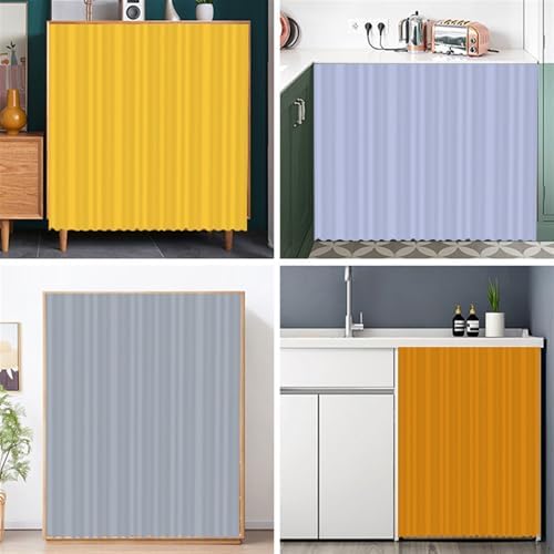 Cabinet Curtains for Shelves Privacy Closet Curtain Dust Proof Hook & Loop Under The Sink Curtain for Kitchen Storage Room Black, 39.4" W x 27.6" L (Pack of 1)