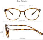VisionGlobal Blue Light Blocking Glasses for Women/Men, Anti Eyestrain, Computer Reading, TV Glasses, Stylish Square Frame, Anti Glare(Tortoise,No Magnification)