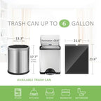 6 Gallon Small 120 Counts Strong Drawstring Trash Bags Garbage Bags by Teivio, Bathroom Trash Can Bin Liners, Plastic Bags for home office kitchen, Black