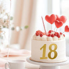 10 Pcs Gold Acrylic Number Cake Toppers for Birthday Party Wedding Anniversary, 0-9 Number Cupcake Decoration Sets for Birthday Cake Toppers Wedding Baby Shower