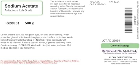 Lab-Grade Anhydrous Sodium Acetate, 500g - The Curated Chemical Collection
