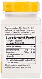 Nature's Way Magnesium,500 mg, 100 Capsules