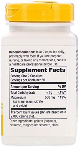 Nature's Way Magnesium,500 mg, 100 Capsules