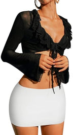 Sweet Hearts Black Mini Skirt for Women- Above Knee Elastic Waist Basic Mini Pencil Womens Skirts Bodycon Made in USA