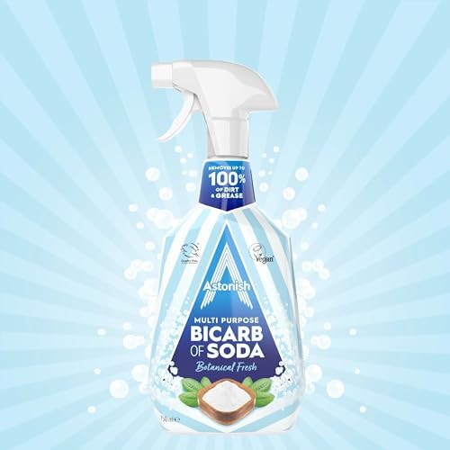 Astonish Multi Purpose Bicarbonate of Soda Cleaner, Botanical Fresh Scent, 750ml Trigger Spray – Plant-Based Stain, Grease, Dirt & Odor Remover with Essential Oils – Streak-Free All Surface Cleaning