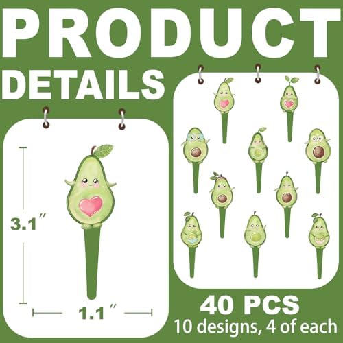 40 PCS Avocado Cupcake Toppers