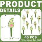 40 PCS Avocado Cupcake Toppers