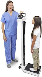 DETECTO 338 Mechanical Physician Beam Scale with Wheels/Height Rod, Dual Reading KG/LB