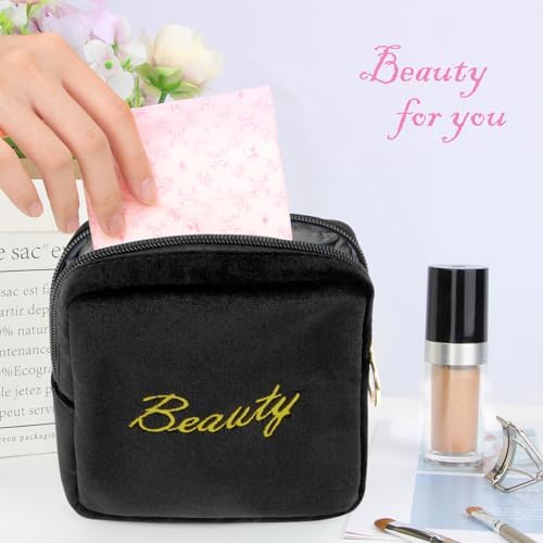 Flannel Sanitary Napkin Storage Bags Menstrual Cup Pouch Portable Zipper Nursing Pad Holder Tampons Collect Bags Feminine Menstruation First Period Kit Bag for Women Red