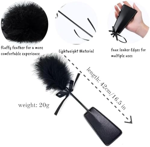 Feather Ticklers Teasers Adult and Satin Blindfold Eyemask Red for Couple Sleeping Cosplay Toys