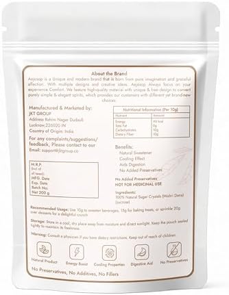 AEJESOP Organic Sugar Crystals, Mishri Dana, Prasad, Prasadam, Indian sweet, Natural Crystal Rock Sugar Whole, 7oz (200gm)