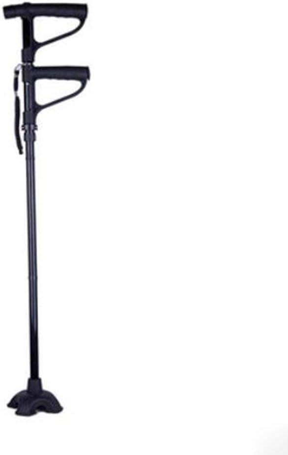 Canes Elderly Crutches Four-Legged Folding Aluminum Cane Multi-Purpose Telescopic Double Handle Cane,Crutches