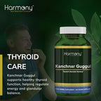 Kanchnar Guggul – Thyroid & Glandular Harmony – 120 Vegan Capsules – Harmony Nutraceuticals Guggul Resin