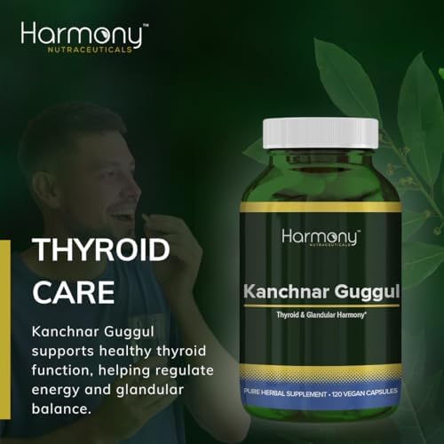 Kanchnar Guggul – Thyroid & Glandular Harmony – 120 Vegan Capsules – Harmony Nutraceuticals Guggul Resin