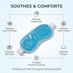 Cooling Eye Mask 2 Pack, Gel Eye Mask Cold Pack for Puffiness, Ice Eye Mask for Puffy Eyes, Hot Cold Compress for Eyes, Reusable Freezer Eye Mask Blue and Pink Color