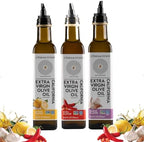Cobram Estate Artisan Essentials Lemon, Garlic, and Chili Infused Olive Oil - Low-Fodmap Diet Friendly, First Cold Pressed 100% California Extra Virgin Olive Oil - Non-GMO, 3 x 250ml Bottles (Variety)