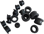 Silicone Rubber Snap-on Grommet Hole Plugs Black 4.5mm-50.6mm End Caps Bung Wire Cable Protect Bush (Size : 9mm(Bore 6.2mm) 10pcs)