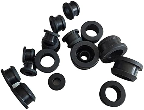 Silicone Rubber Snap-on Grommet Hole Plugs Black 4.5mm-50.6mm End Caps Bung Wire Cable Protect Bush (Size : 9mm(Bore 6.2mm) 10pcs)
