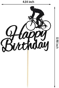 1Pc Bicycle Happy Birthday Cake Topper, Birthday Party Cake Decoration, Sports Themed Cake Topper